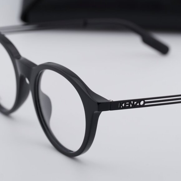 Kenzo KZ50015U 001 Round Eyeglasses 51mm - Shiny Black - Picture 2 of 11